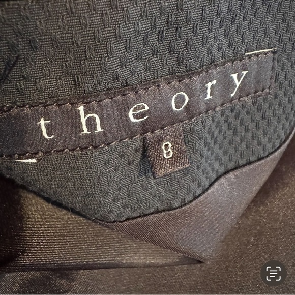 Theory Linen Cotton Blend Blazer Jacket with Ribbon Tie Black Size 8 - Picture 6 of 11